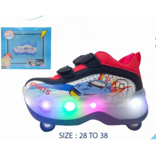 صورة حذاء السباق المتوهج – بعجلات خفية وإنارات LED للأبطال الصغار